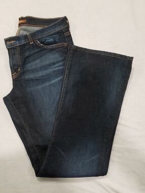 David Kahn Men's Bootcut Jeans - Dark Blue Denim.